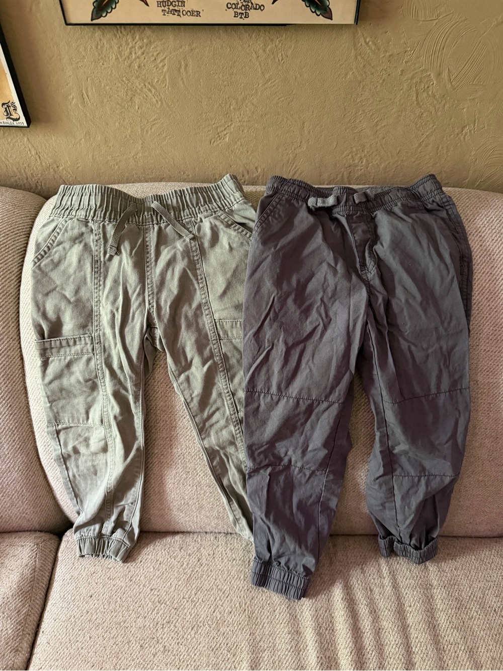 OshKosh B'gosh Olive and Charcoal Cargo Jogger Pants
